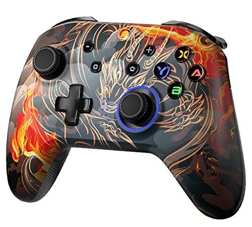 REDSTORM Pro Controller für Switch, Bluetooth Wireless Controller Gamepad mit Tastenbeleuchtung, Turbo Funktion, 5 Stufen Vibration, 6 Achsen Bewegungssteuerung