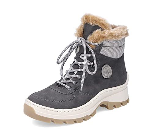Rieker Damen Sneaker X9335, Frauen Schnürhalbschuhe,lose Einlage,Ladies,Schnuerschuhe,Schnuerer,straßenschuhe,Strassenschuhe,grau (45),40 EU / 6.5 UK