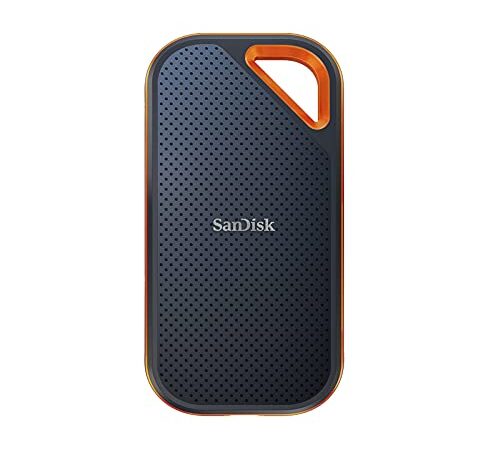 SanDisk Extreme PRO Portable SSD 1TB Mobiler Speicher (externe Festplatte NVMe SSD 2,5 Zoll, 2.000 MB/s Lesen und Schreiben, stoßfest, AES-Verschlüsselung, wasser- und staubfest) Schwarz