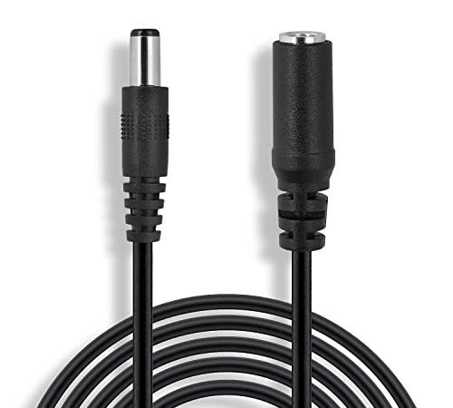 Wicked Chili 3m DC-Verlängerungskabel geeignet für AVM Fritz!Box 7590 7580 7582 7560 3490 6590 6490 6430 4040 4020 WLAN-Router Strom Netzteil Ladekabel Kabel Verlängerung (2.5 x 5.5 mm) schwarz