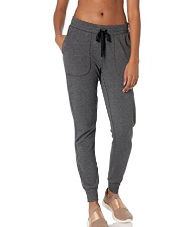 Amazon Essentials Damen Jogginghose aus Terry-Frottee, Bequeme Passform, Kohlegrau Meliert, M