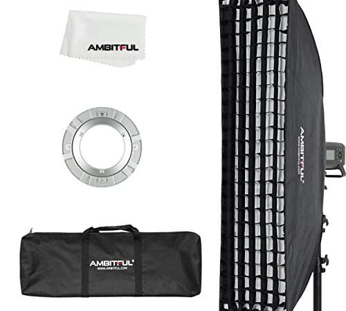 AMBITFUL FW30x120 30x120cm Strip Honeycomb Grid Bowens softbox, with Honeycomb Grid + Carrying Bag, for Bowens Mount lamp