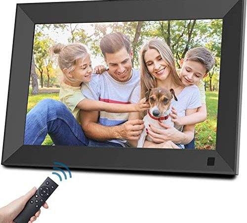 Aorpdd Digitaler Bilderrahmen - 10,1 Zoll Full IPS Bildschirm Elektronischer Bilderrahmen, USB Video-Smart-Fotorahmen mit Fernbedienung, Musik-/Video-/Kalender-/Uhrfunktion, unterstützt USB/SD-Karte.