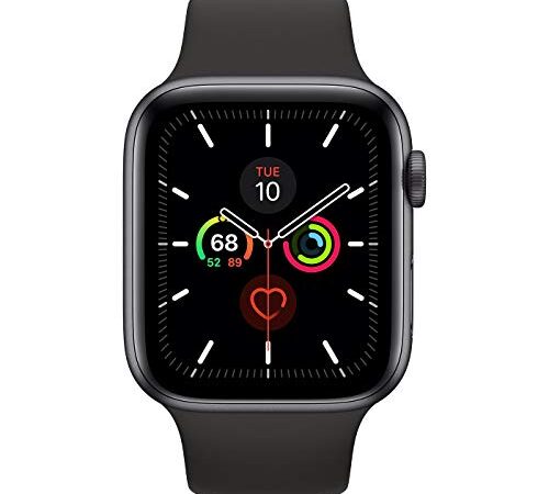 Apple Watch Series 5 40mm (GPS + Cellular) - Aluminiumgehäuse Space Grau Schwarz Sportarmband (Generalüberholt)