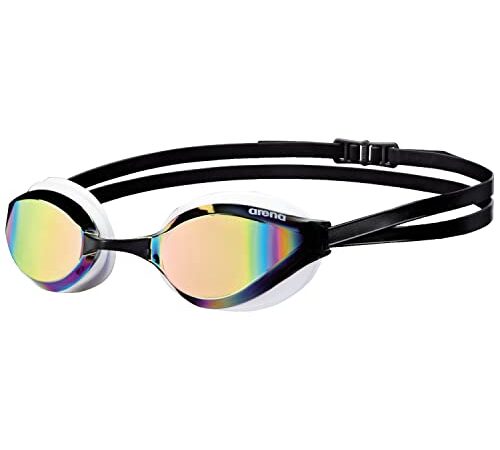 arena Unisex Training Wettkampf Schwimmbrille Python Mirror (Verspiegelt, UV-Schutz, Anti-Fog Beschichtung), Revo-White (54), One Size