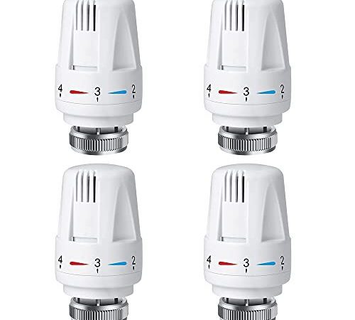 AVCXEC Thermostatkopf, 4 Stück Heizkörper Thermostatkopf, M30x1,5 Heizkörperventil Thermostat, Heizungsregler, Heizungsventil, Heizkörper Thermostatventile, Thermostat-Kopf für Büro, Zuhause