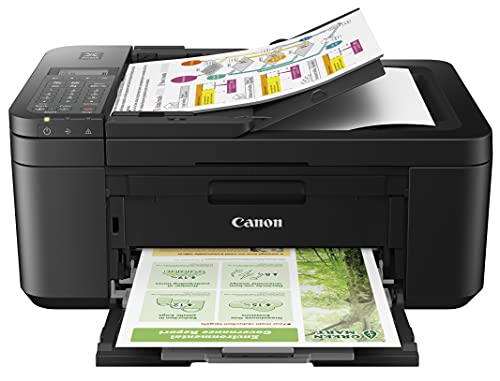 Canon Farbtintenstrahldrucker PIXMA TR4650 Multifunktionsgerät DIN A4 (Scanner, Kopierer, Drucker, Fax, 4800 x 1200 DPI, LCD, WLAN, USB, Apple AirPrint, PIXMA Cloud Link, ADF Duplexdruck) schwarz