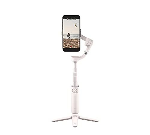 DJI OM 5 Gimbal Smartphone, 3-Achsen Stabilizer, integrierter Verlängerungsstab, handlicher und faltbarer Handy Gimbal mit ShotGuides, Vlog-Stabilisierung, YouTube & TikTok-Videos, Sunset White