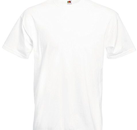Fruit of the Loom Herren-Super-Premium-Kurzarm-T-Shirt L weiß