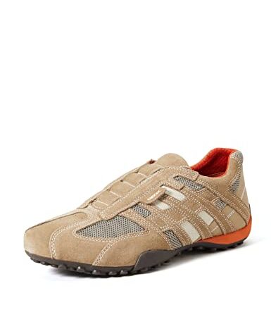 Geox Herren Uomo Snake L Sneakers, Beige Dk Orange, 44 EU