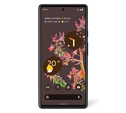 Google Pixel 6 – Android 5G Smartphone ohne SIM-Lock mit 50 Megapixel-Kamera und Weitwinkelobjektiv – [128 GB] – Stormy Black