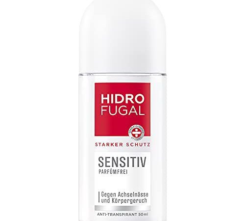 Hidrofugal Sensitiv Roll-on (50 ml), starker Anti-Transpirant Schutz für empfindliche Haut mit sanftem Duft, Deo für starken Schutz ohne Ethylalkohol