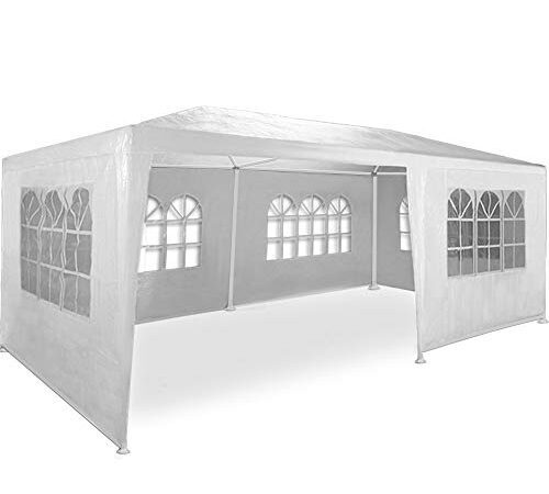 MaxxGarden 3x6m -Partyzelt -Gartenzelt Garten Pavillon -Bierzelt -Festzelt mit 6 Seitenteilen (Weiß)