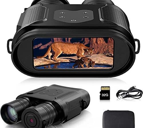 Nachtsichtgerät,Digital Infrarot nachtsicht Fernglas 500m Reichweite,1080P Video und HD Foto,4.0''TFT LCD,6X Digitaler Zoom,850nm IR LED für Vogelbeobachtung, Jagd, Spotting, mit 32GB Speicherkarte