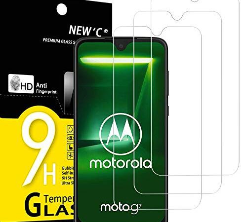 NEW'C 3 Stück, Panzer Schutz Glas für Motorola Moto G7, Frei von Kratzern, 9H Härte, HD Displayschutzfolie, 0.33mm Ultra-klar, Ultrabeständig