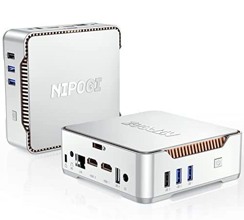 NiPoGi Mini PC Windows 11 Pro, Intel Celeron N5105 (bis zu 2,9 GHz) Mini Computer, 16 GB RAM 512 GB M.2 SSD Business Mini PC, Unterstützt 4K UHD Triple Display, Dual WiFi, Gigablit Ethernet, BT 4.2