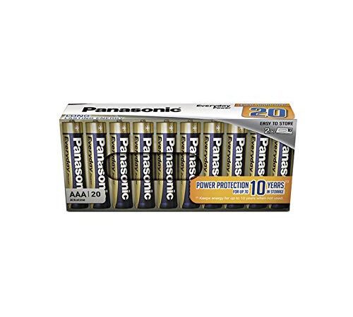 Panasonic AAA Batterien EVERYDAY POWER, 20er Pack Alkaline Batterie, AAA, Micro, LR03,1,5V, 100% Karton, plastikfreie Verpackung, Batterien für zuverlässige Energie im täglichen Gebrauch