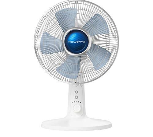 Rowenta VU2730 Turbo Silence Extreme+ Tischventilator | sehr leise und leistungsstark | 4 Geschwindigkeiten | Stille-Nacht-Modus | Turbo Boost | Automatische Oszillation | Weiß