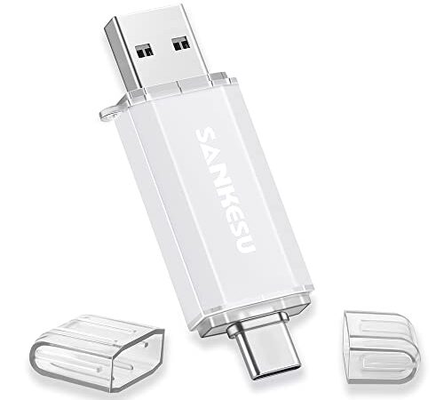 SANKESU 64GB USB Stick 3.0 USB C Flash-Laufwerke USB-A & Typ-C OTG Speicherstick, Dual Memory Sticks für PC/Tablet/Laptop/Typ C Handy(Tatsächlich Verfügbare Kapazität: 58.5GB)