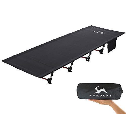 TOMOUNT Feldbett Ultraleichtes Klappbett aus Aluminium Kompaktes tragbares Campingliege einfach zu Bauen belastbare Campingbett für Zelten, Outdoor Wanderung, Reisen, Strand