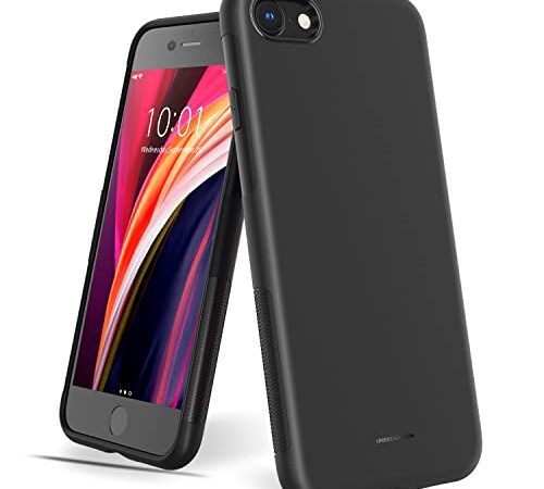 UNBREAKcable Kompatibel mit iPhone SE 2020/iPhone SE 2022 Hülle, iPhone 8/7 Hülle - [Fallschutz, rutschfest] Weiche, mattierte TPU Ultra-dünne Handyhülle, Case, Cover für 4,7 Zoll - Matt Schwarz