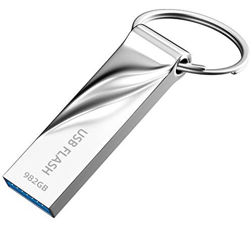 USB Stick 982GB USB 3.0 Flash Drive Speicherstick Wasserdicht USB-Flash-Laufwerk Metal Datenspeicher 982GB Memory Stick mit Schlüsselanhänger Pen Drive für PC/Laptop Externe Datenspeicher