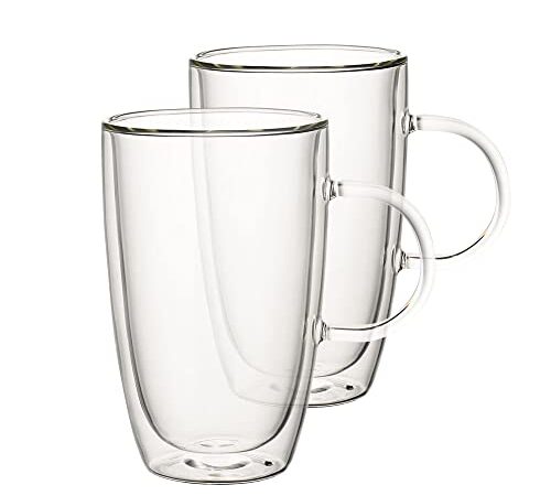 Villeroy und Boch Artesano Hot und Cold Beverages Tasse XL, 2er-Set, 450 ml, Borosilikatglas, Klar