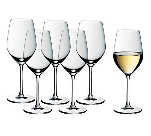 WMF Easy Plus Weingläser Weißwein 6er Set, Weinglas 390 ml, Kristallglas, spülmaschinenfest, transparent