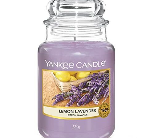 Yankee Candle Duftkerze im Glas (groß) – Lemon Lavender – Kerze mit langer Brenndauer bis zu 150 Stunden – Perfekte Geschenke für Frauen