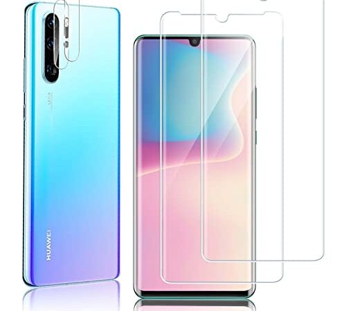 Agedate für Panzerglas für Huawei P30 Pro, 2 Schutzglas & 2 Kamera Schutzfolie, Klar Gehärtetem Glas Kamera Displayschutz für P30 Pro Panzerglasfolie, 9H Härte Panzer Glas für P30 Pro