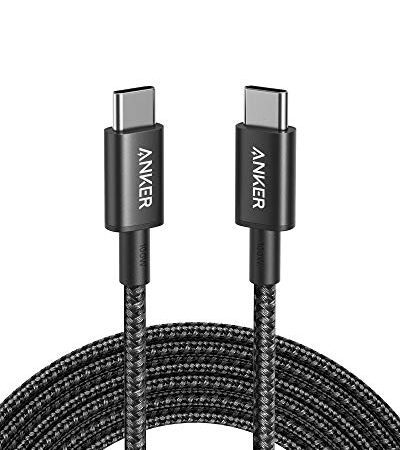 Anker New Nylon USB C auf USB C Ladekabel 2.0, 100W Typ-C Ladekabel 3m lang, Schnellladeleistung für iPad Mini 6. Gen, MacBook Pro 2020, iPad Pro 2020, iPad Air 4, Galaxy S20 Plus S9, Pixel, Switch