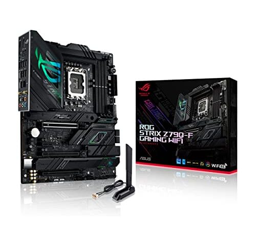 ASUS ROG Strix Z790-F Gaming WIFI Mainboard Sockel Intel LGA1700 (ATX, DDR5 Speicher, 4x M.2, PCIe 5.0, WiFi 6E, AI Overclocking, Aura Sync)