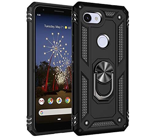 BestST Google Pixel 3A 2019 Hülle 360 Grad Handyhülle Bumper Case Robust Cover [Ultra Hybrid Schutzhülle ]+ Displayschutz für Google Pixel 3A 2019 Schwarz