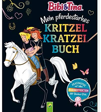 Bibi & Tina • Mein pferdestarkes Kritzel-Kratzel-Buch: Mit Bambus-Stick. Kratzmotive mit tollen Farbeffekten. Für Kinder ab 5 Jahren