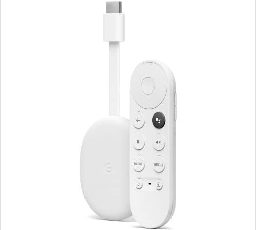 Chromecast mit Google TV (HD) Schnee – Streame Unterhaltung per Fernbedienung mit Spracherkennung auf deinen TV – Filme und Serien ansehen