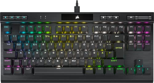 Corsair K70 RGB TKL CHAMPION SERIES Mechanische Tenkeyless-Gaming-Tastatur (CHERRY MX SPEED-Tastenschalter: Schnell und Hochpräzise, PBT-Double-Shot-Tastenkappen) QWERTZ, Schwarz