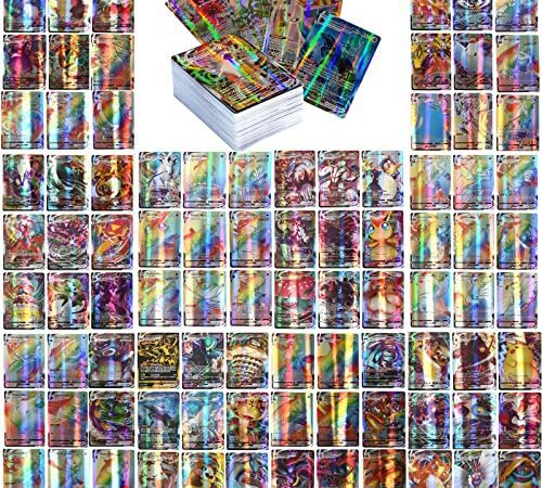 Deutsch VMAX Superkarte 100 Stück, Rare Karten, mit TCG Deck Box, Vmax Karten, Sammelkarten Set Karten, VMAX Trading Cards, Non Originale, Für Anfänger Oder Erfahrene Spieler