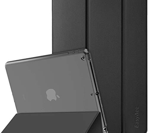 EasyAcc Hülle Kompatibel mit iPad 9.7 2018/ iPad 6 Generation/iPad 2017/ iPad 5 Generation, Ultra Dünn Transluzent Matt Rückseite Abdeckung mit Auto aufwachen/Schlaf Funktion Schwarz