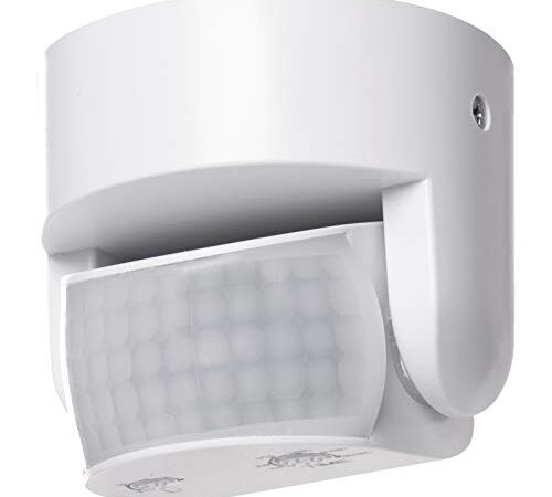 EMOS G1240 Infrarot-Bewegungsmelder IP65 für Innen und Außen, Arbeitsfeld 180°, 12m Reichweite, Empfindlichkeit 36586 Lux, zur Aufputzmontage