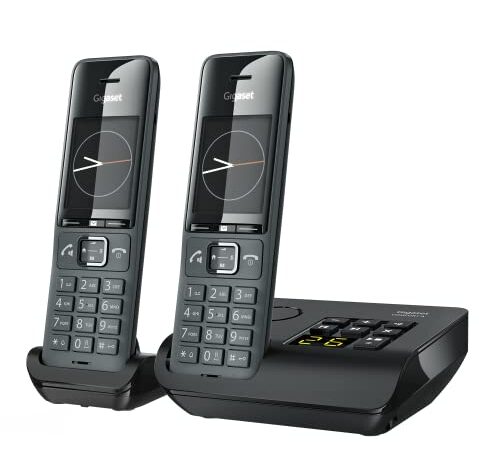 Gigaset Comfort 520A Duo - 2 Schnurlose DECT-Telefone mit Anrufbeantworter - Elegantes Design - Beste Audioqualität mit Freisprechfunktion - Anrufschutz - Adressbuch 200 Kontakten, titan-schwarz