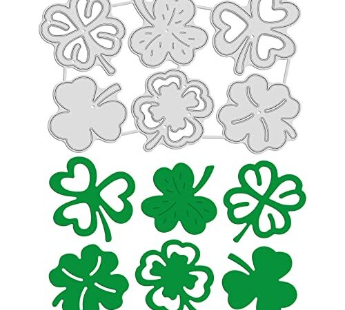 GLOBLELAND Kleeblatt Stanzschablonen Metall Schneiden Schablonen Herz Stanzformen für Kartenherstellung und DIY Scrapbooking Papier Sammelalbum Dekor