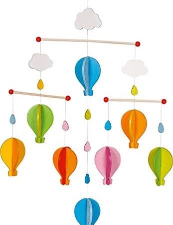 goki 52877 Mobile Heißluftballons 35 x 53 cm, Holz, bunt