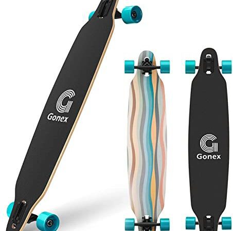 Gonex 42" Longboard Skateboard für Mädchen Erwachsene Anfänger und Kinder, Komplettes Skateboard 9-lagiger Ahorn Konkav Kreuzer, Blau