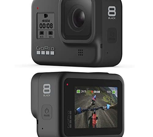 GoPro HERO8 Black Bundle: Enthält HERO8 Black Kamera, Ersatz-Akku (insgesamt 2), Schutzgehäuse und Tragetasche