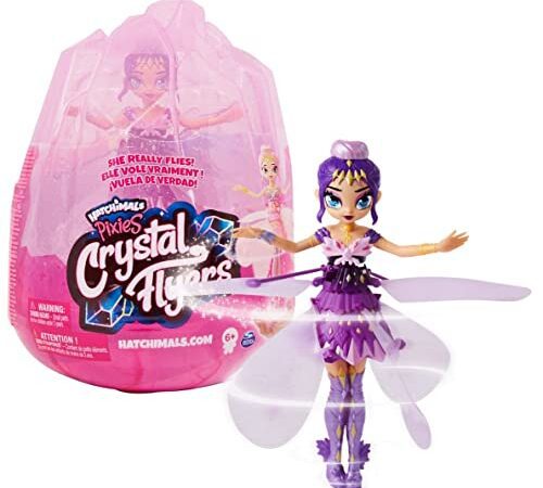 Hatchimals 6059634 Pixies Crystal Flyers Lilafarbene fliegende Feen-Puppe