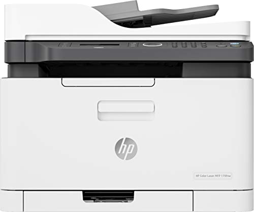 HP Color Laser 179fwg Multifunktions-Farblaserdrucker (Drucker, Scanner, Kopierer, Fax, WLAN, Airprint), weiß-grau, 4-in-1