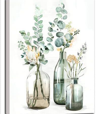 Hrobig Malen Nach Zahlen Erwachsene Blume DIY Ölgemälde Leinwand Set mit 3 Pinsel und Acrylpigment für Frauen Home Deko Geburtstag Weihnachten Geschenk - 40 x 50 cm (Ohne Rahmen)