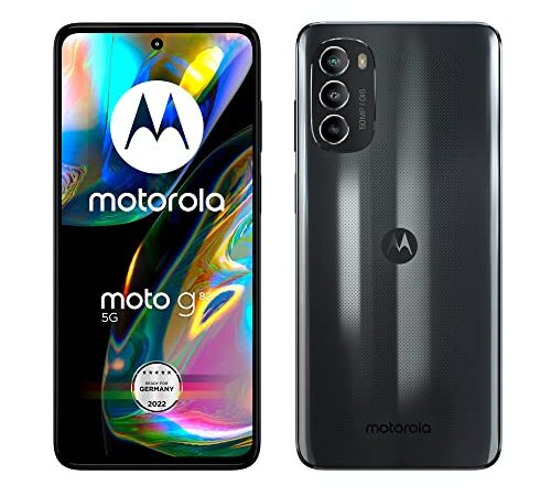 Motorola moto g82 5G Smartphone (6,6"-FHD+-Display, 50-MP-Kamera, 6/128 GB, 5000 mAh, Android 12), inkl. Schutzcover + KFZ-Adapter [Exklusiv bei Amazon]