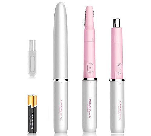 Nasenhaartrimmer Frauen,TOUCHBeauty Augenbrauentrimmer Nasenhaarschneider 2 in 1 Professionelles Schmerzloser, Präzisionstrimmer für die Entfernung Nasen, Ohren,Gesicht AG-1458A(Rosa)