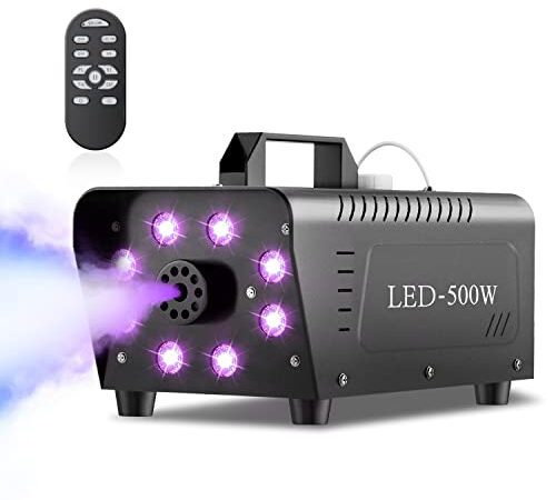 Nebelmaschine, TOGAVE 13 Farbigen 8 LED Licht Rauchmaschine mit 2 in 1 Fernbedienung, RGB Lichteffekt mini nebel maschine Perfekt Zubehör für DJ Disco Party, Hochzeit, Halloween, Weihnachten
